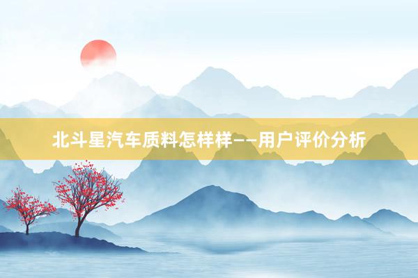 北斗星汽车质料怎样样——用户评价分析
