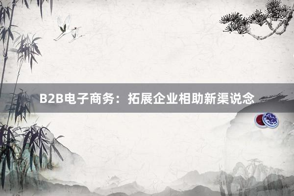 B2B电子商务：拓展企业相助新渠说念