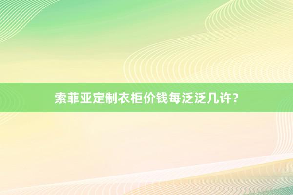 索菲亚定制衣柜价钱每泛泛几许？